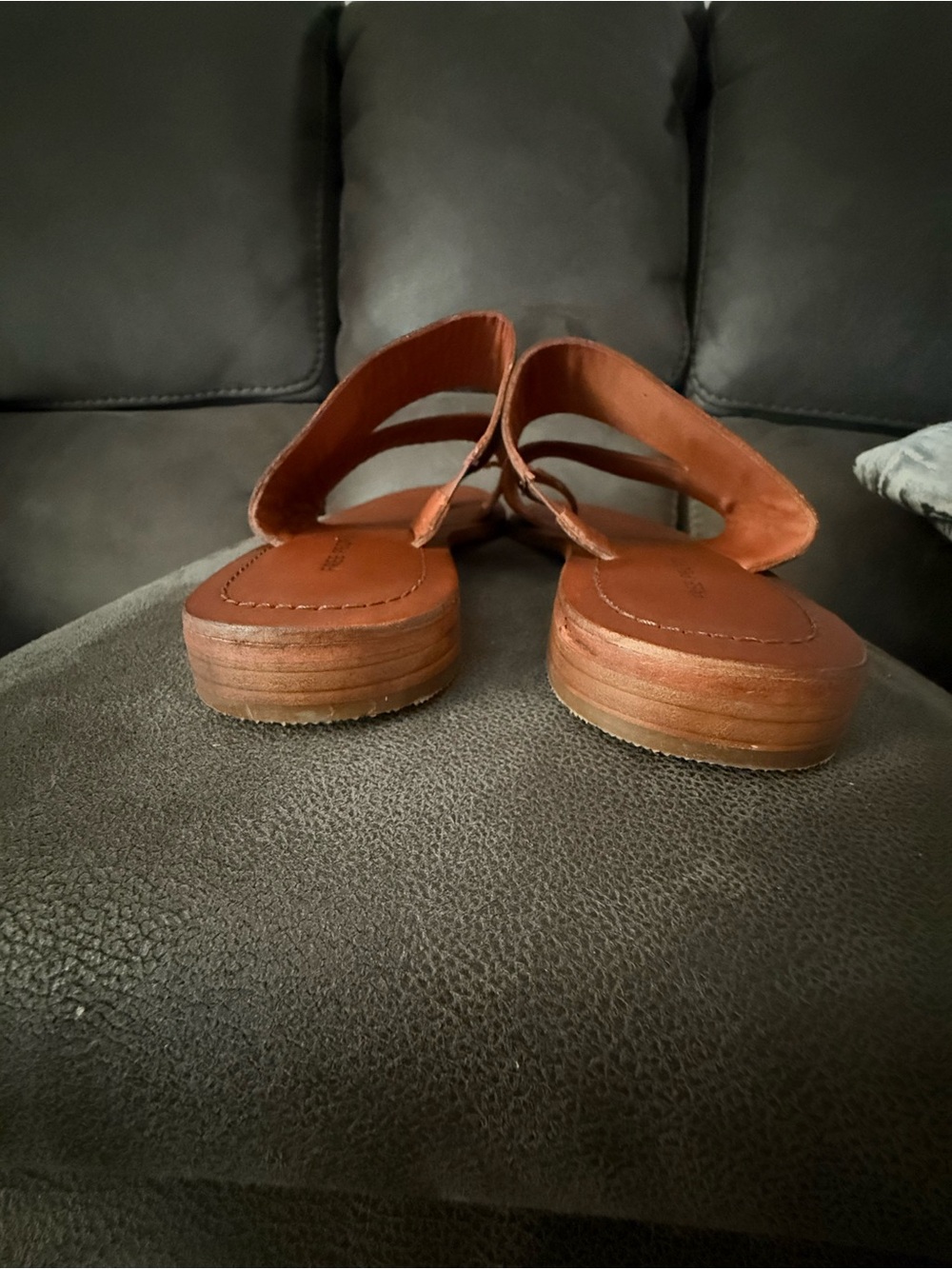 Free people Leather Slide Sandals in Tan size 9 - Picture 7 of 7